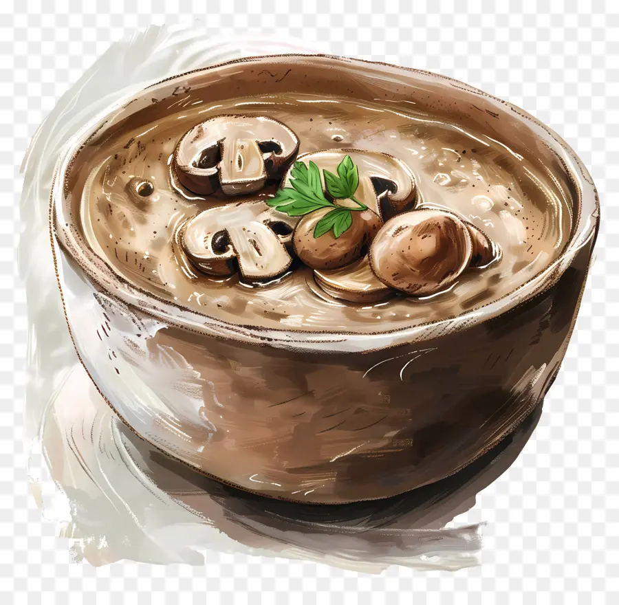 La Sopa De Champiñones，Guarnición De Perejil PNG