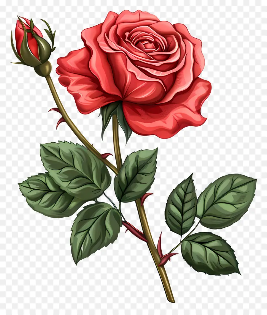 Rosa Roja，Flor PNG