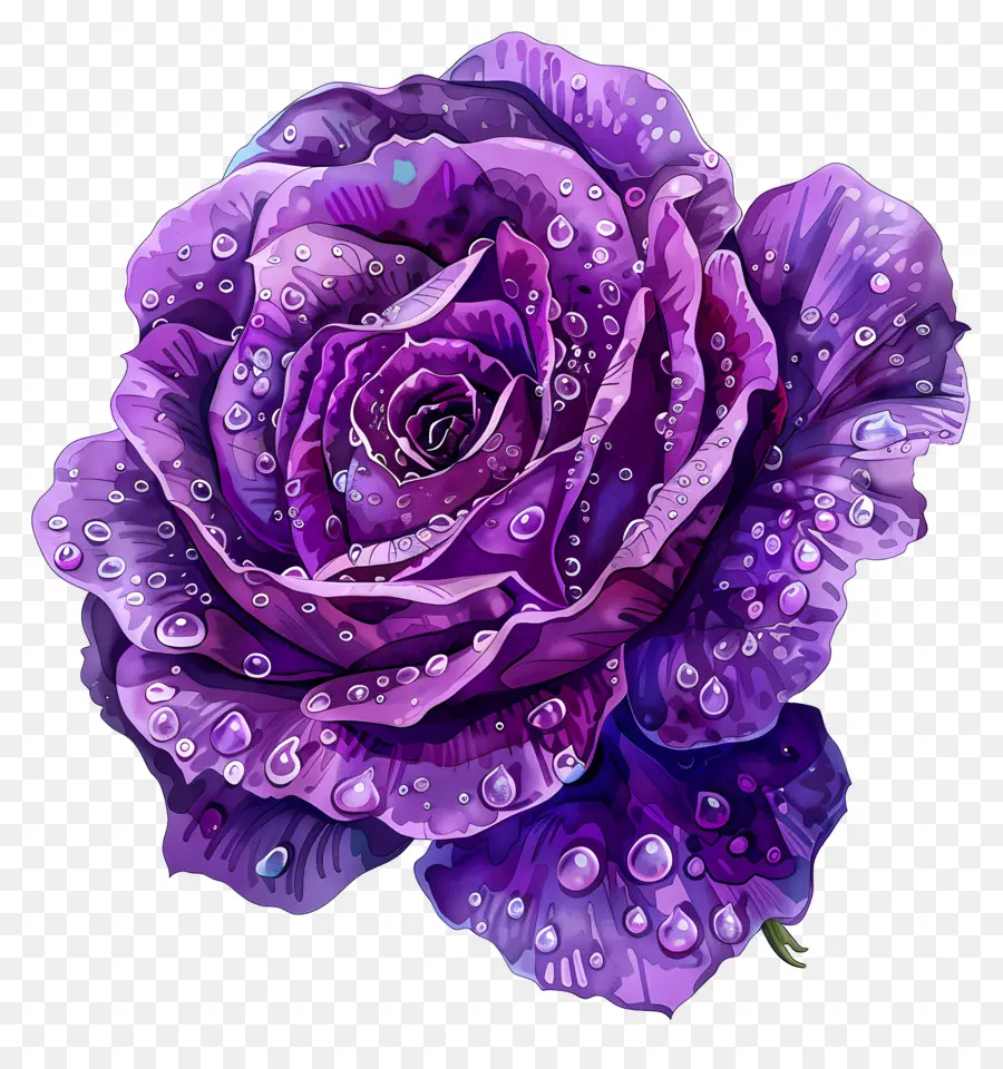 Purple Rose，Las Gotas De Agua PNG
