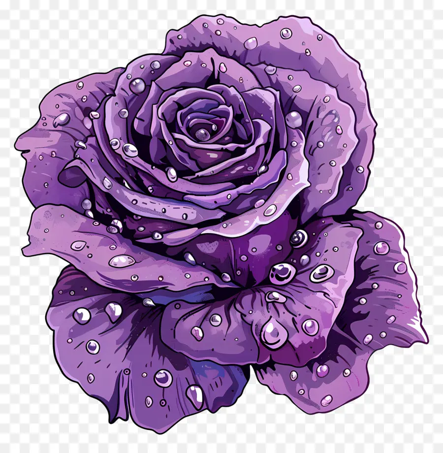 Purple Rose，Las Gotas De Agua PNG