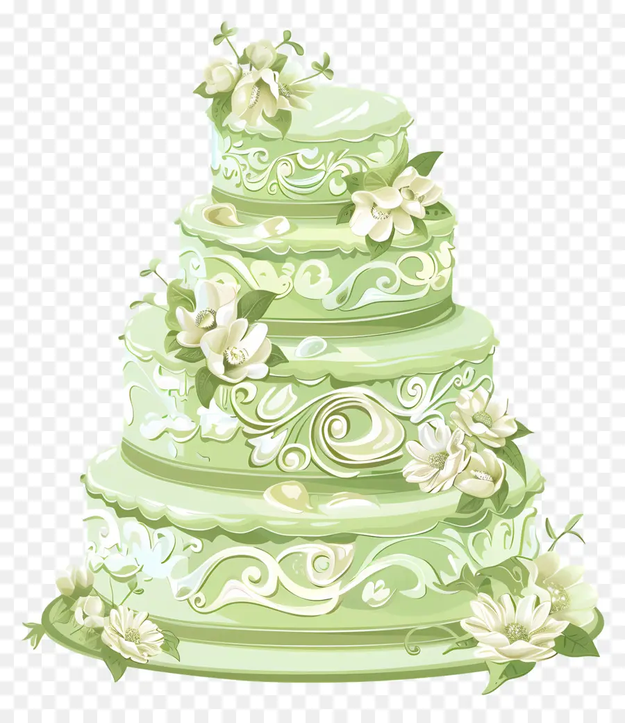 Pastel De Boda，Glaseado Verde PNG