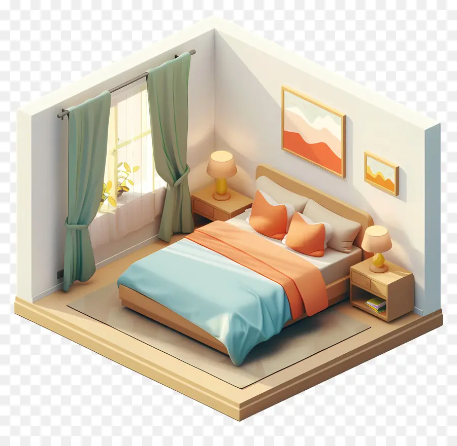 La Cama De La Habitación，Dormitorio PNG