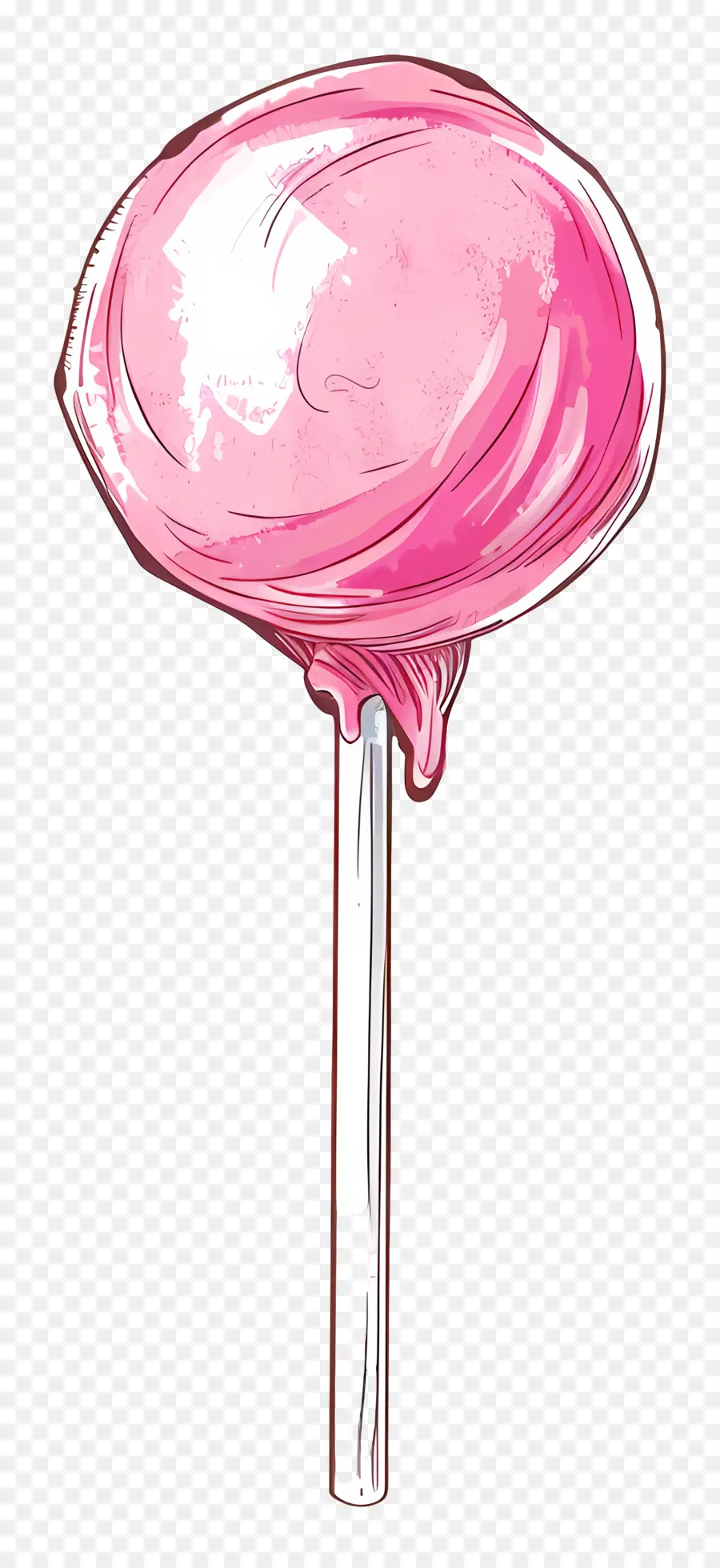 Rosa Lollipop，Dulces En Un Palo PNG