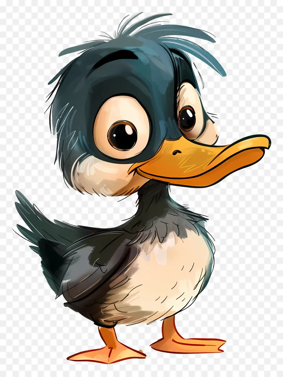 Dibujos Animados De Pato，Pato Con Grandes Ojos PNG