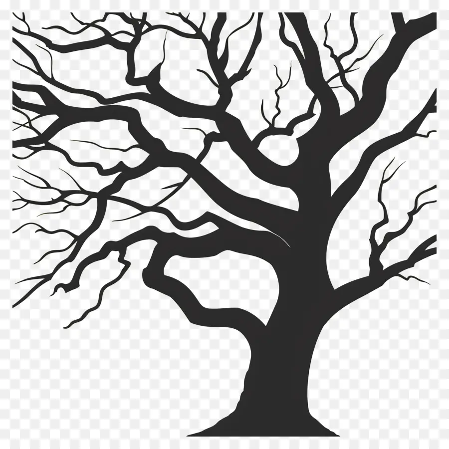 Silueta De Arbol，Silueta De árbol Negro PNG