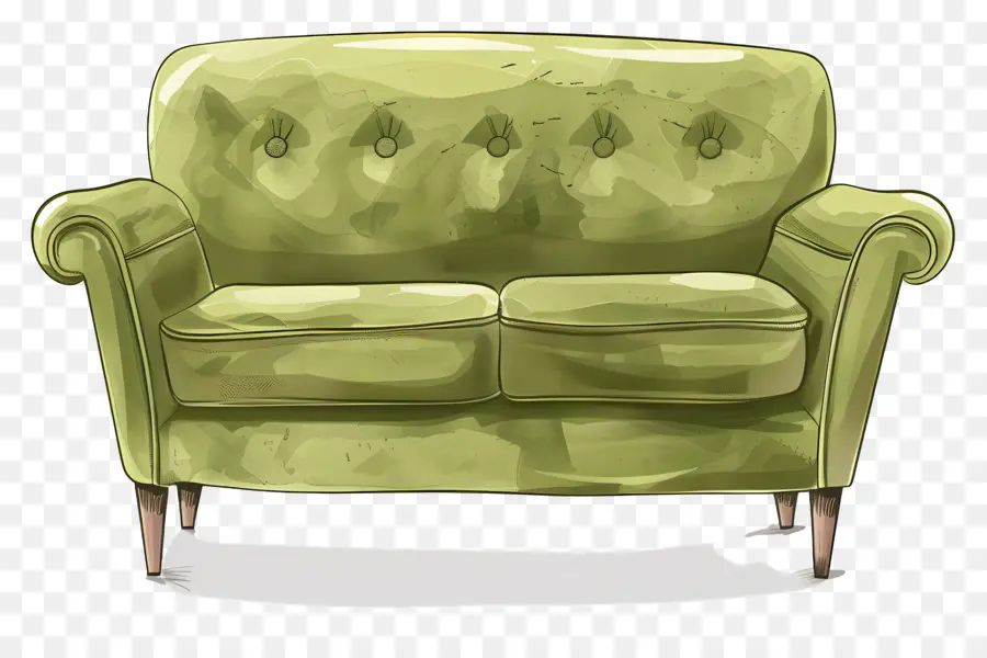 Sofá De Color Verde，Sillón De Cuero Verde PNG