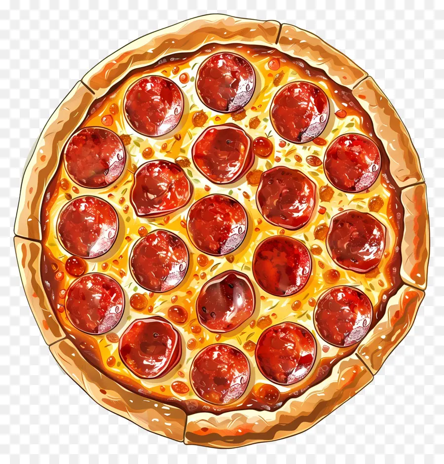 Pizza De Pepperoni，Pizza Entera PNG