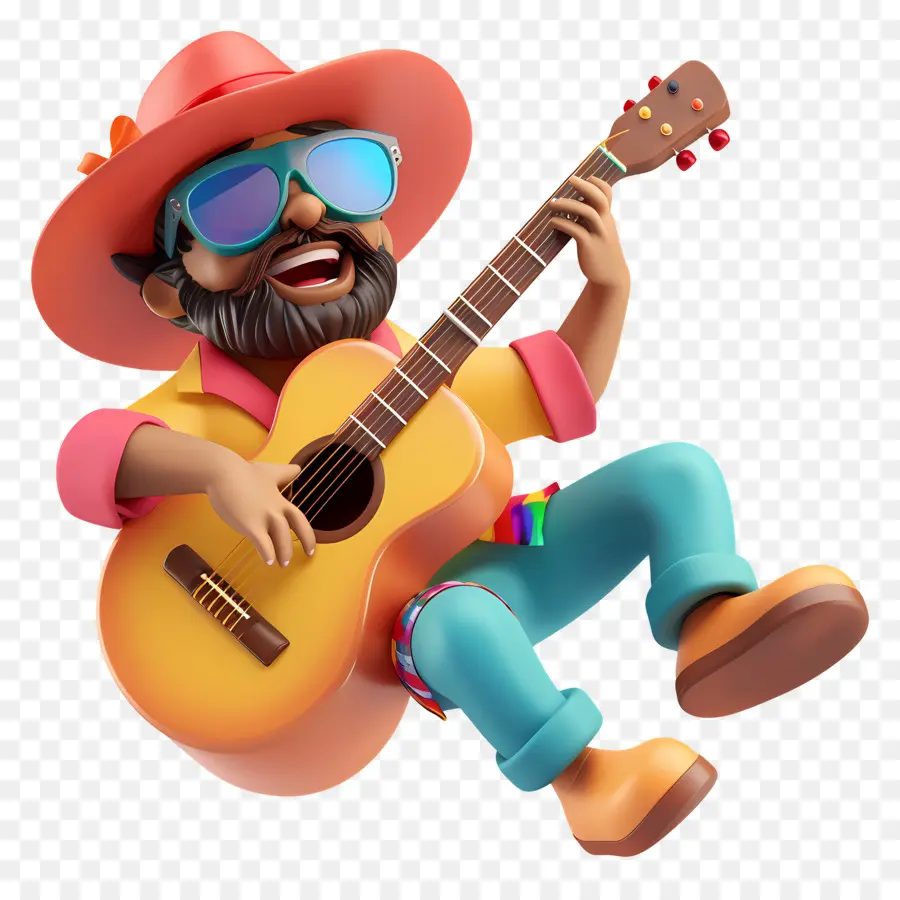 Día Mundial De La Música，Guitarrista PNG