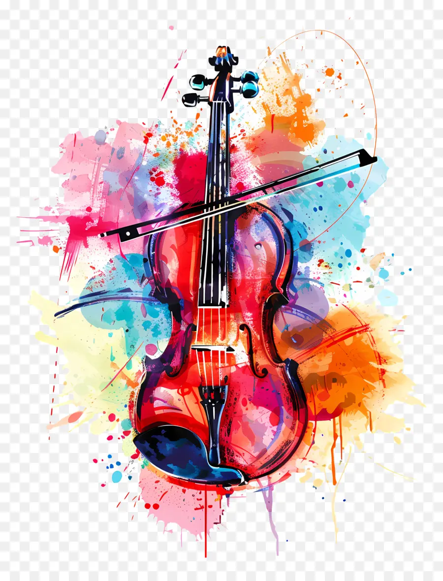 Día Mundial De La Música，Violín Colorido PNG