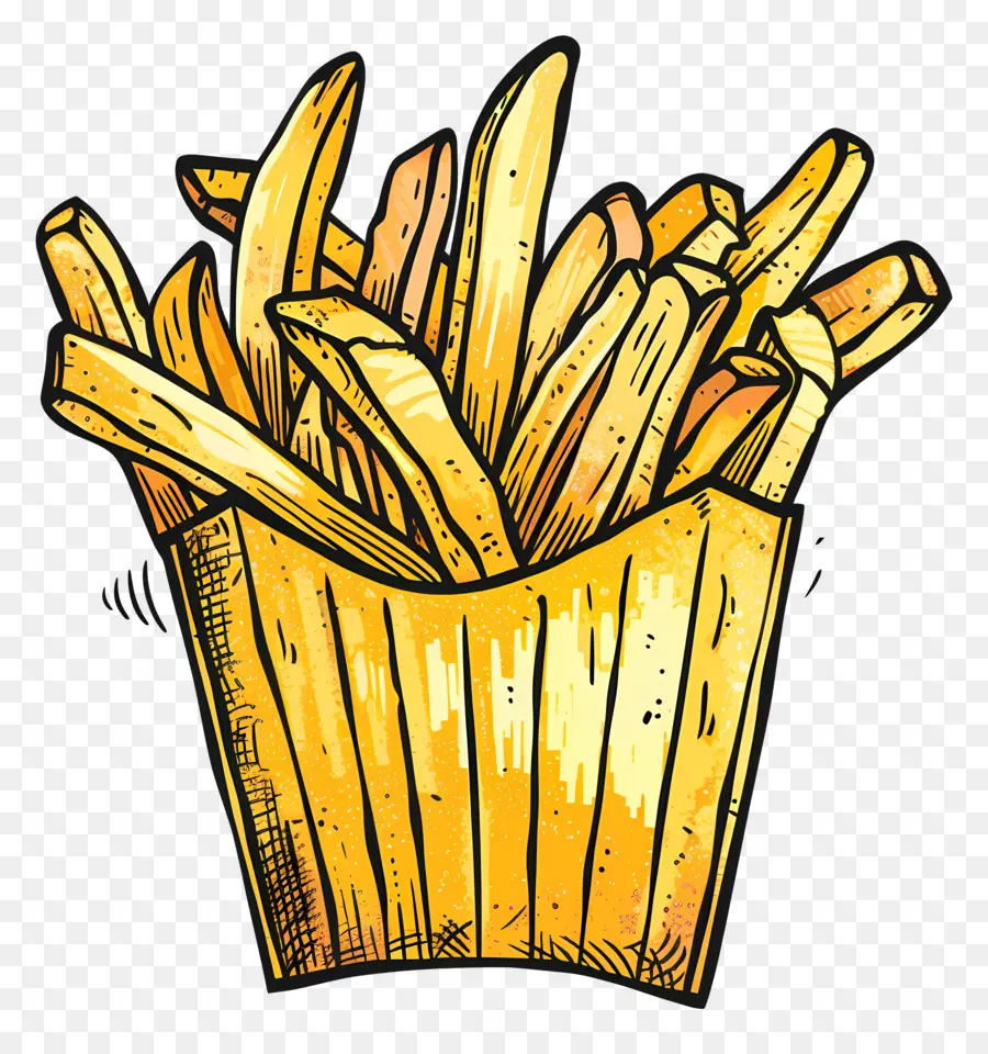 Las Papas Fritas，Cuadro Amarillo PNG