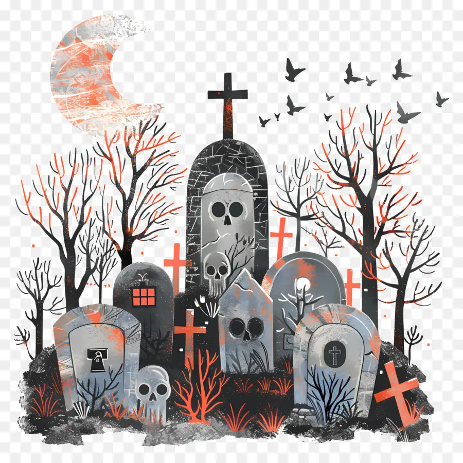 Graveyard，Halloween PNG