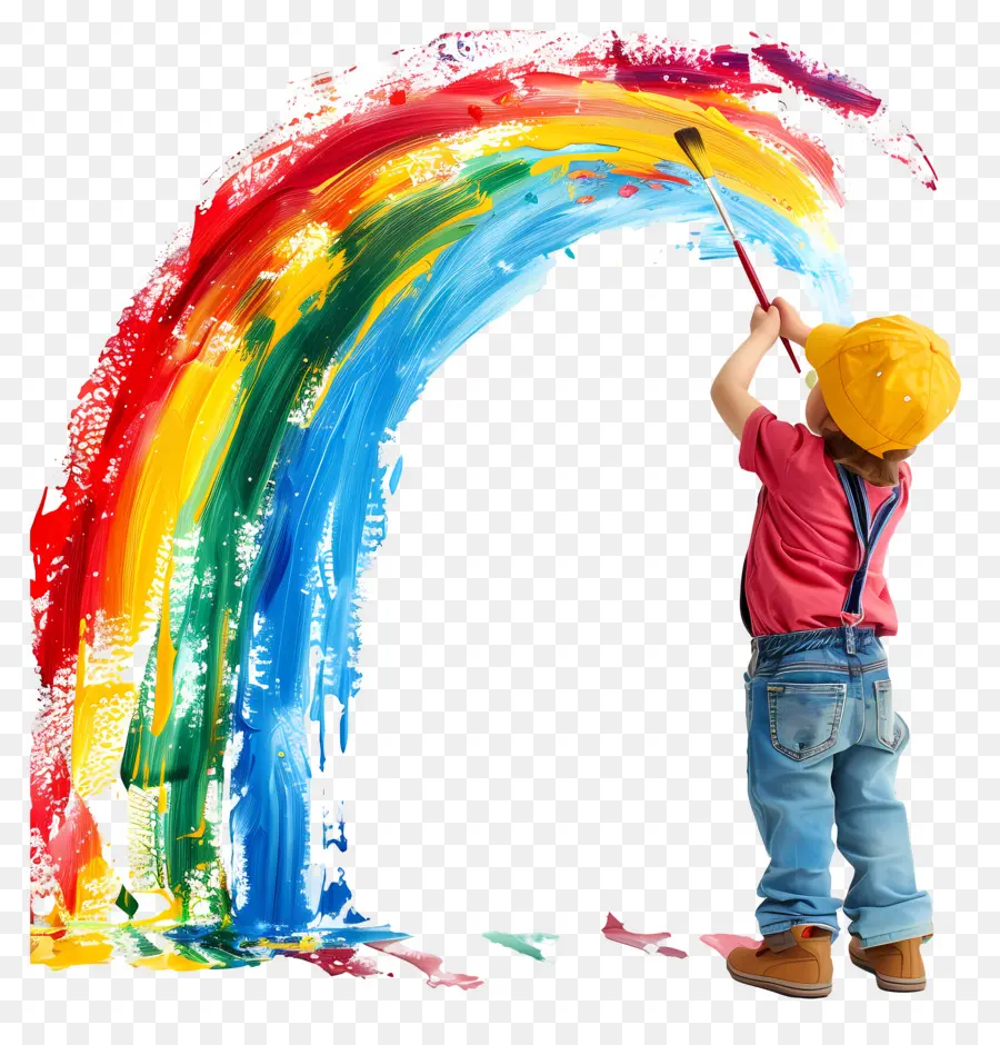 Kid，Pintura Rainbow PNG