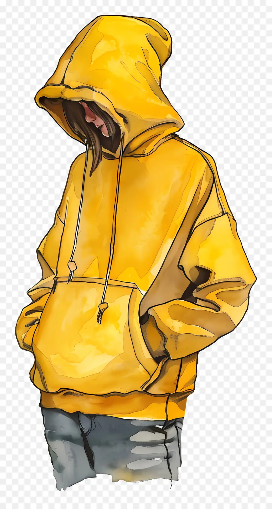 Sudadera Con Capucha，Ilustración Acuarela PNG