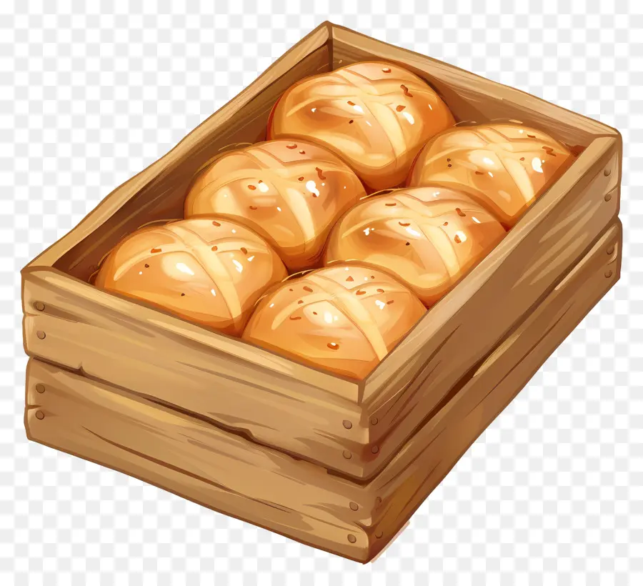 Caja Con Bollos，Los Productos Horneados PNG