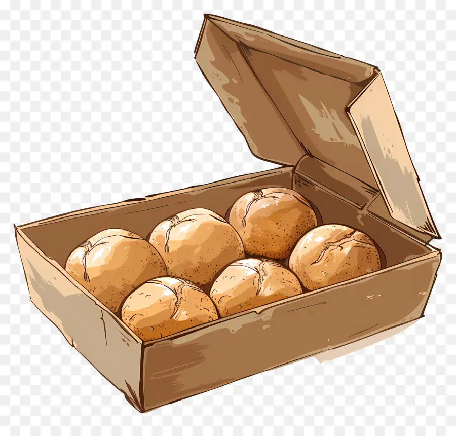 Caja Con Bollos，Bollos PNG