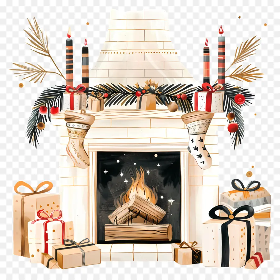 La Navidad Chimenea，Decoraciones De Navidad PNG