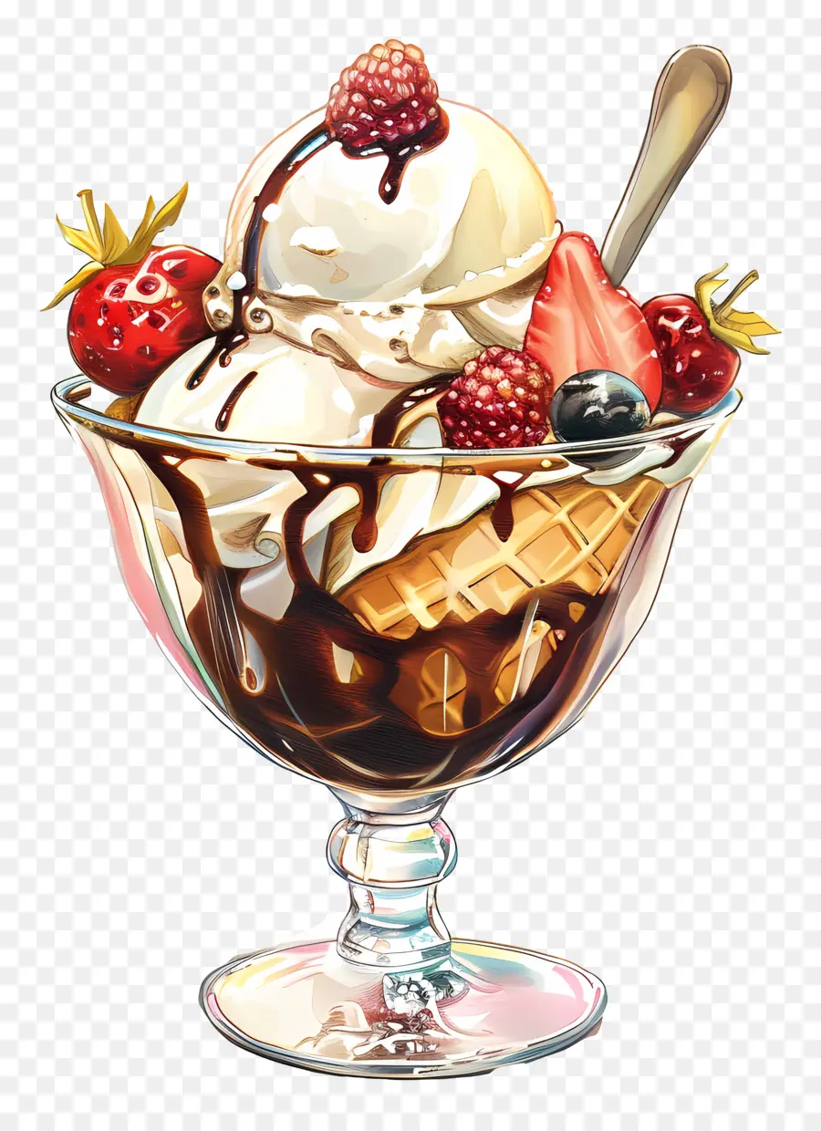 Copa De Helado，Helado De Vainilla PNG