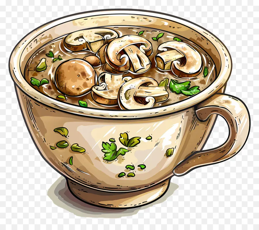 La Sopa De Champiñones，Caldo Cremoso PNG