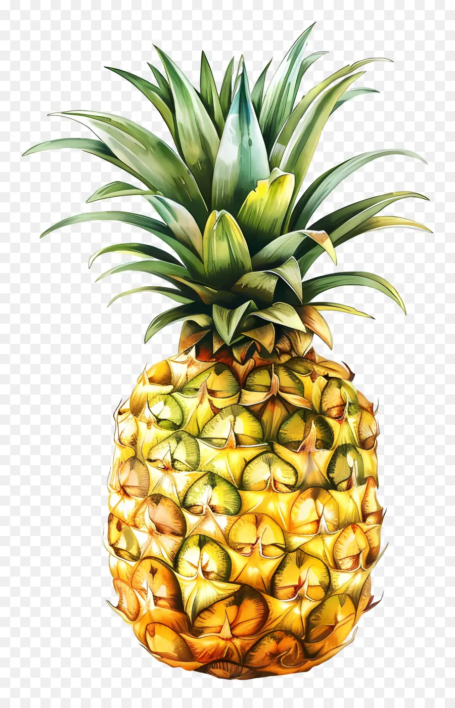 Piña，Pintura A La Acuarela PNG