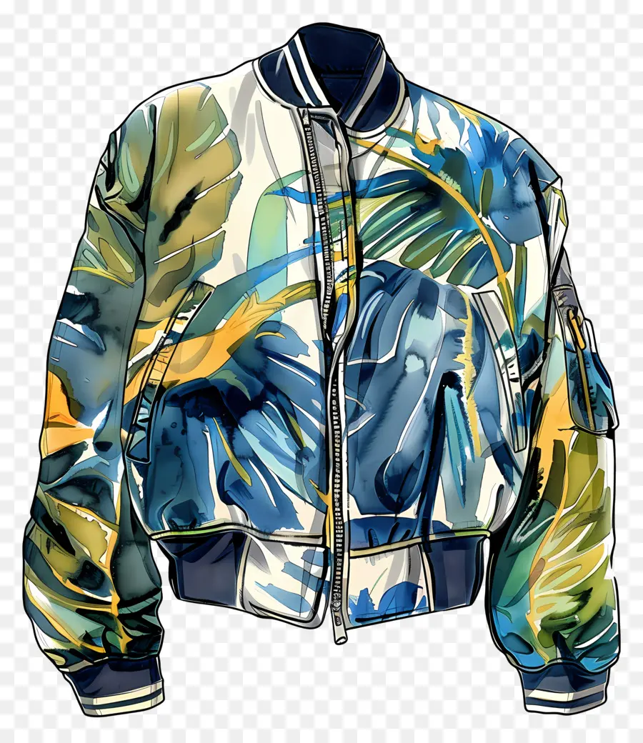 Chaqueta，Chaqueta Floral Azul PNG