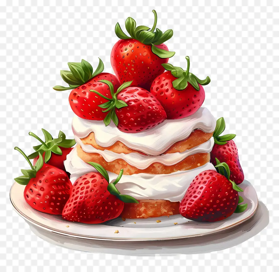 Tarta De Fresas，Postre PNG