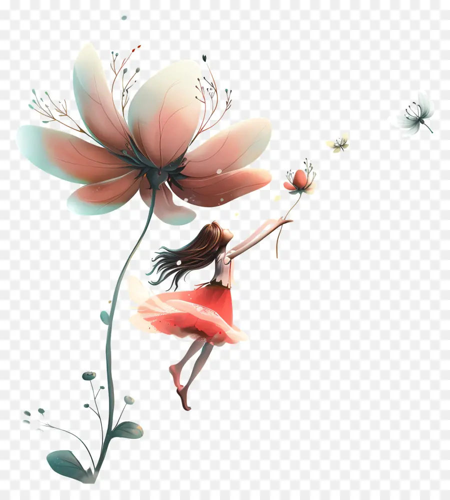 Chica，Flor PNG