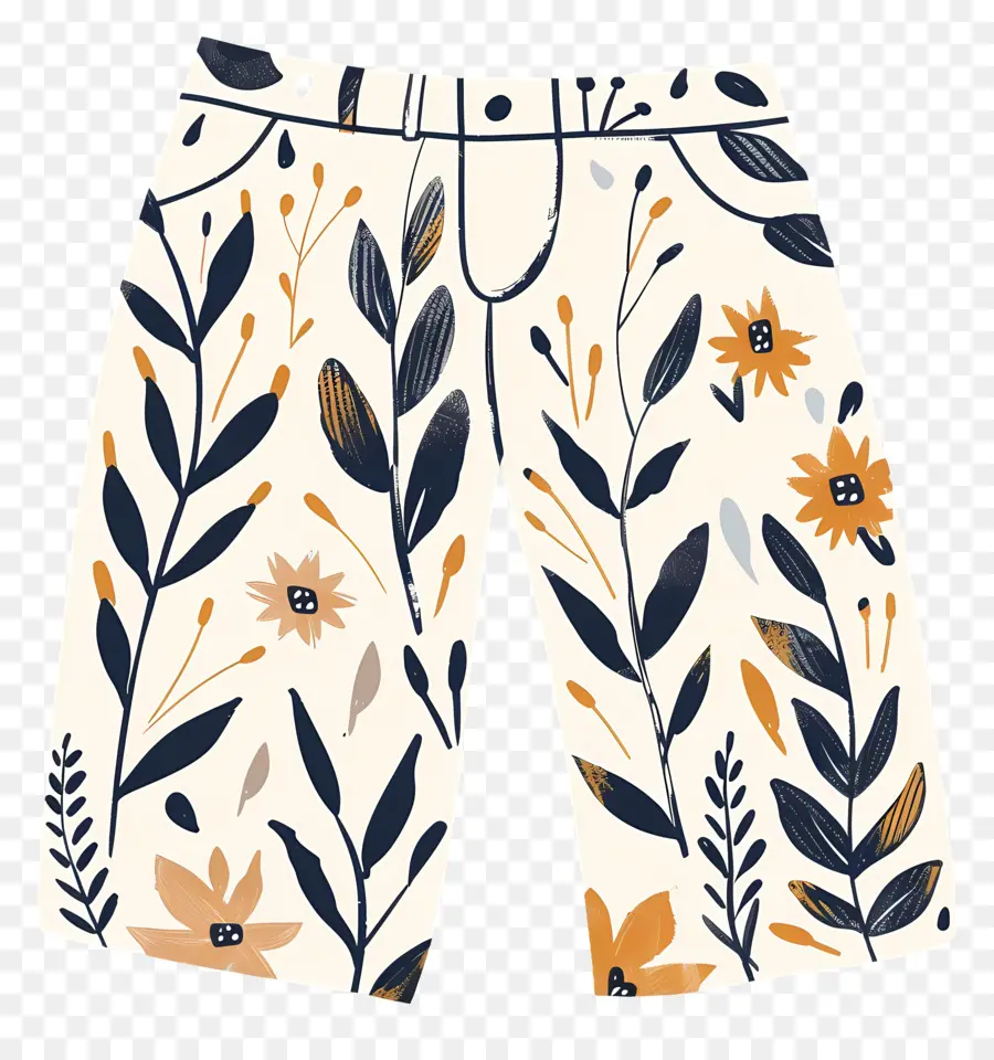 Pantalones，Pantalones Florales PNG