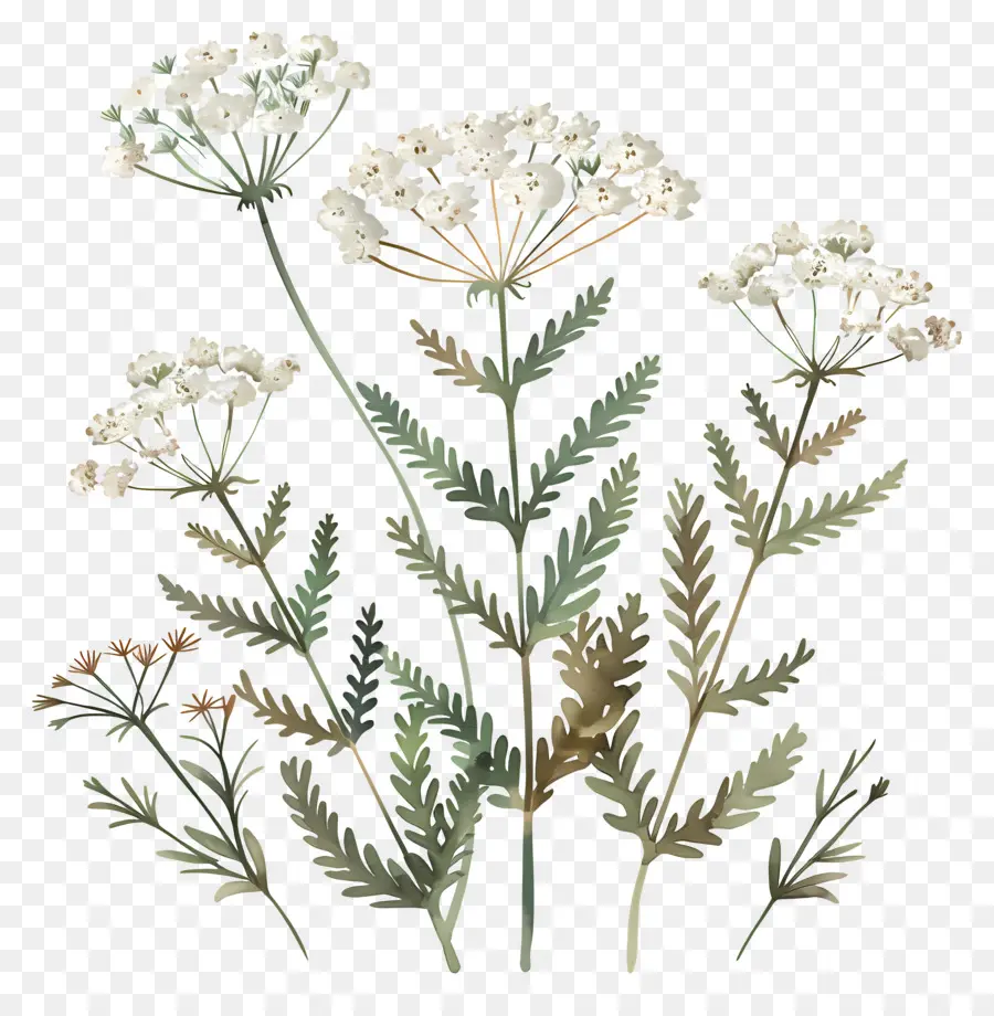 Yarrow，Flores Silvestres Blancas PNG