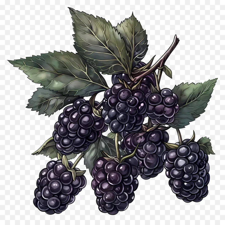 Blackberry，Bayas Maduras PNG