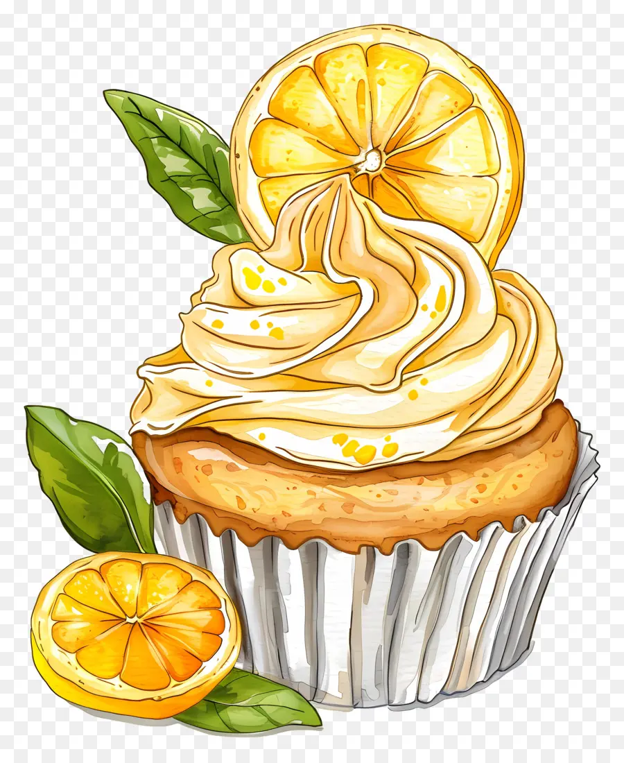 Cupcake De Limón，Magdalena De Chocolate PNG