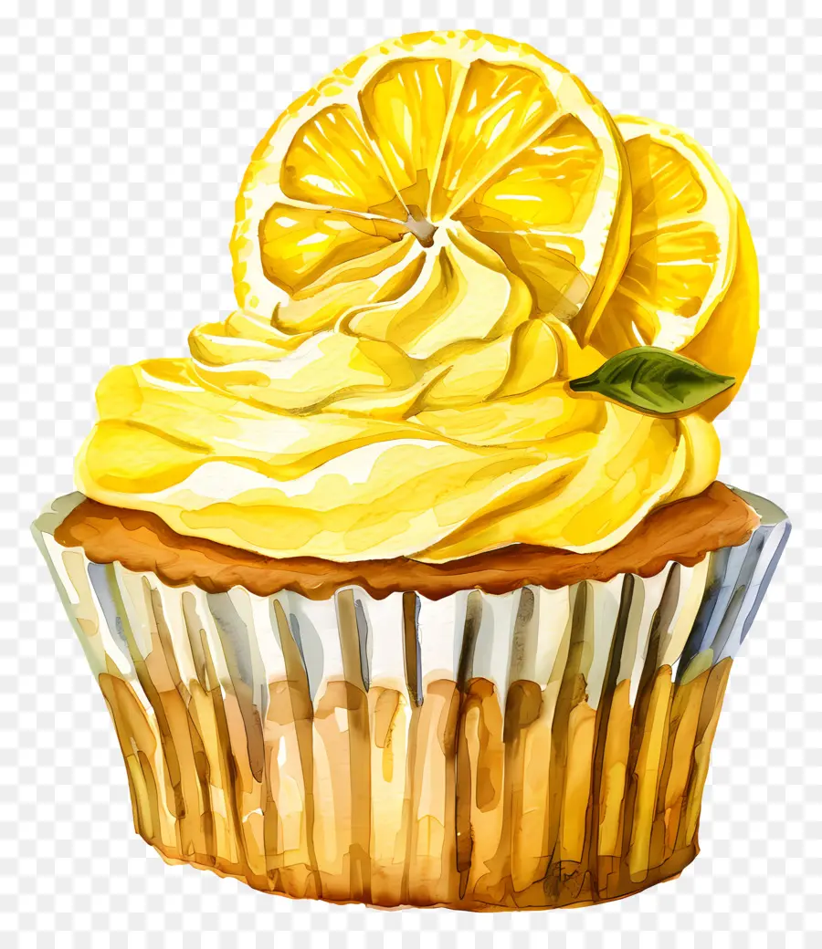 Cupcake De Limón，Pintura PNG