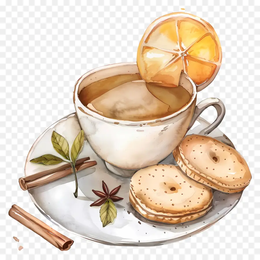 Galleta De Té，Pintura A La Acuarela PNG