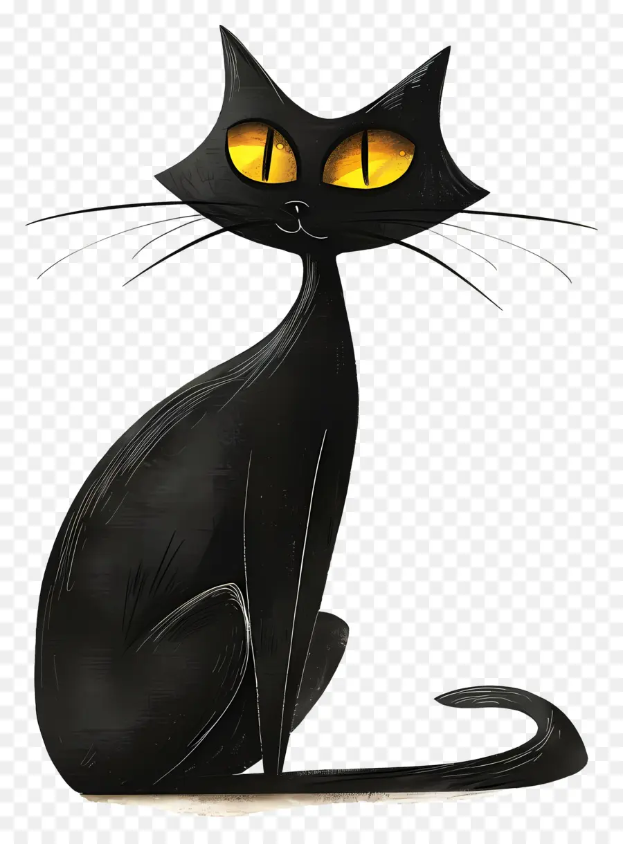 Gato Negro，Los Ojos Amarillos PNG