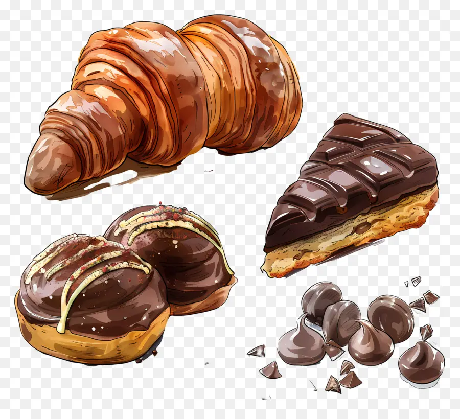 Chocolate De Panaderos，Ilustración Acuarela PNG