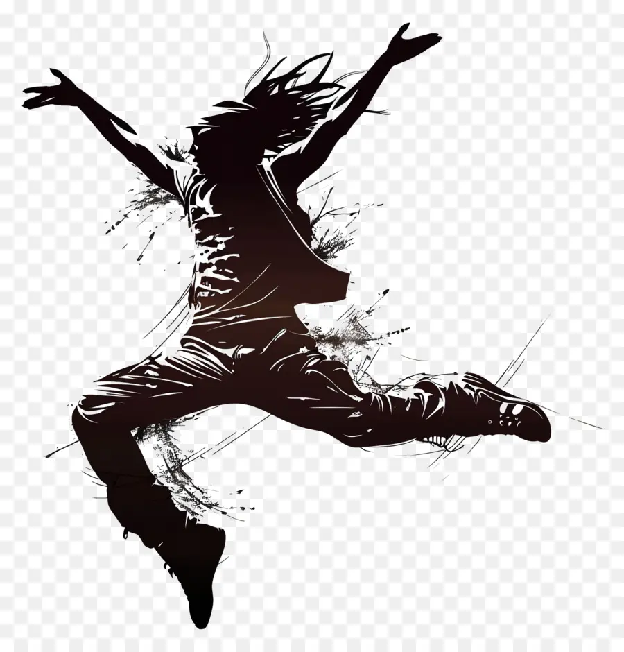 Silhoueta De Bailarín De Salto，Mujer PNG