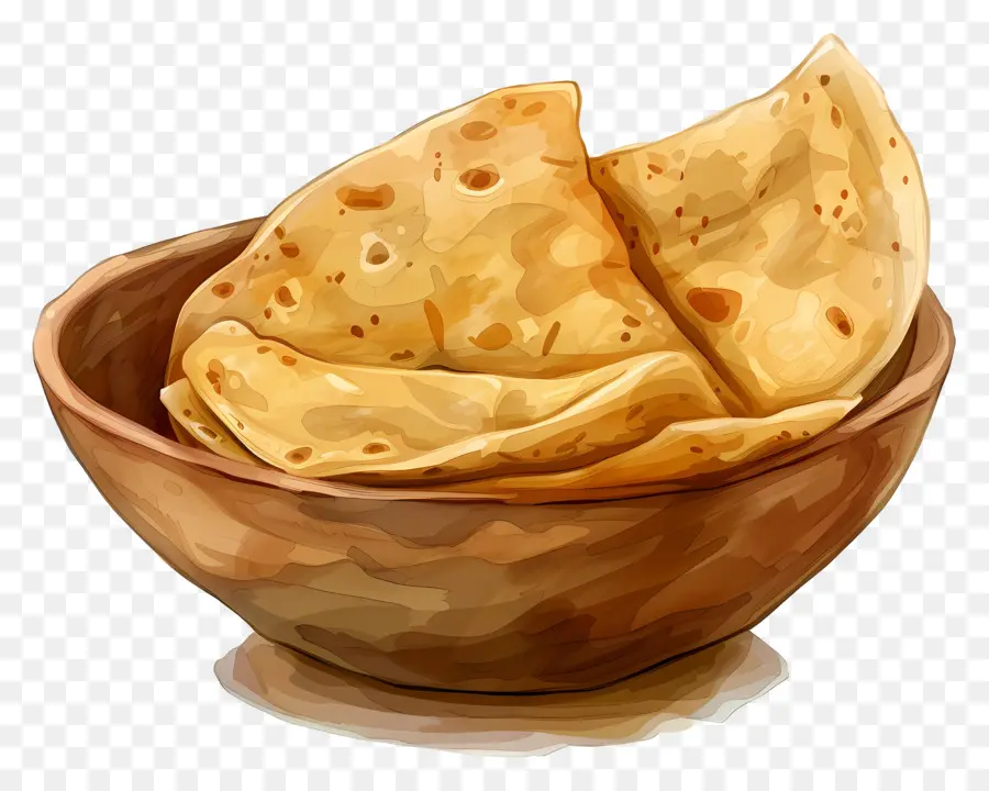 Chapati，Tazón De Pan Plano PNG