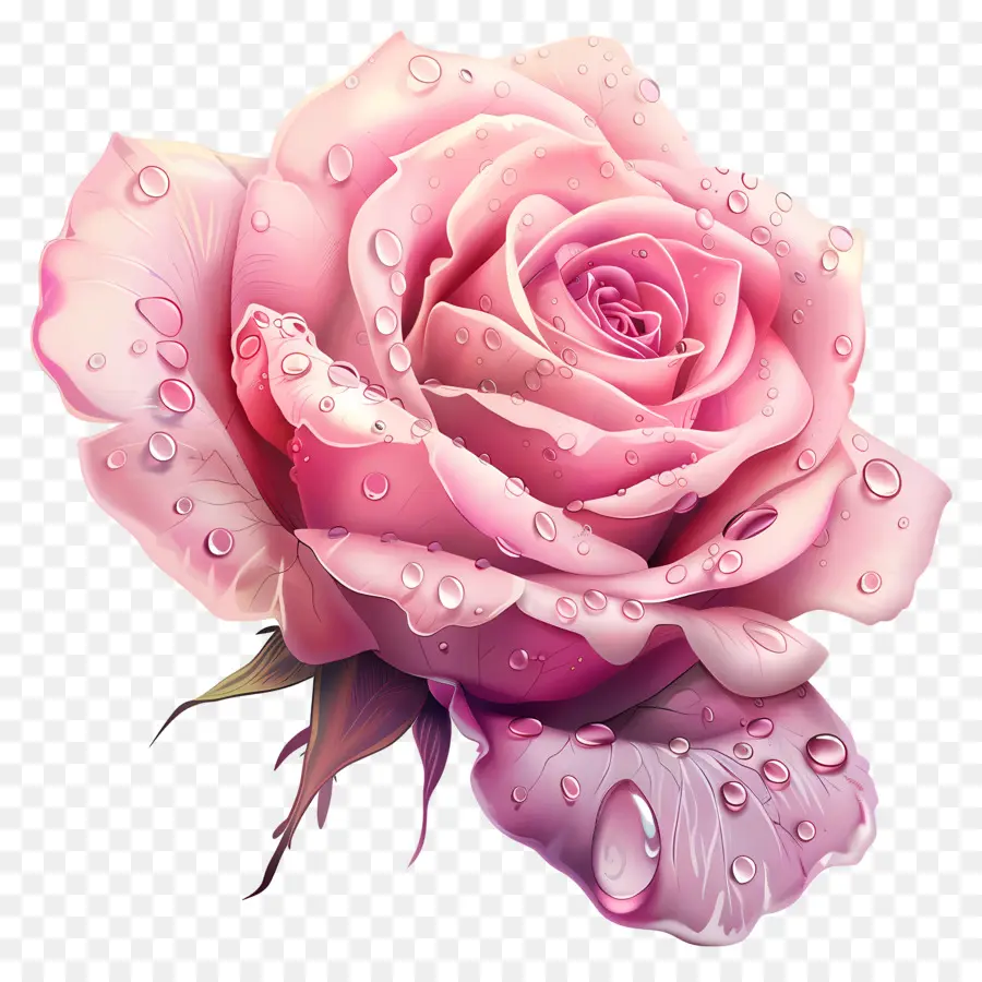 Rosa Rosa，Las Gotas De Agua PNG