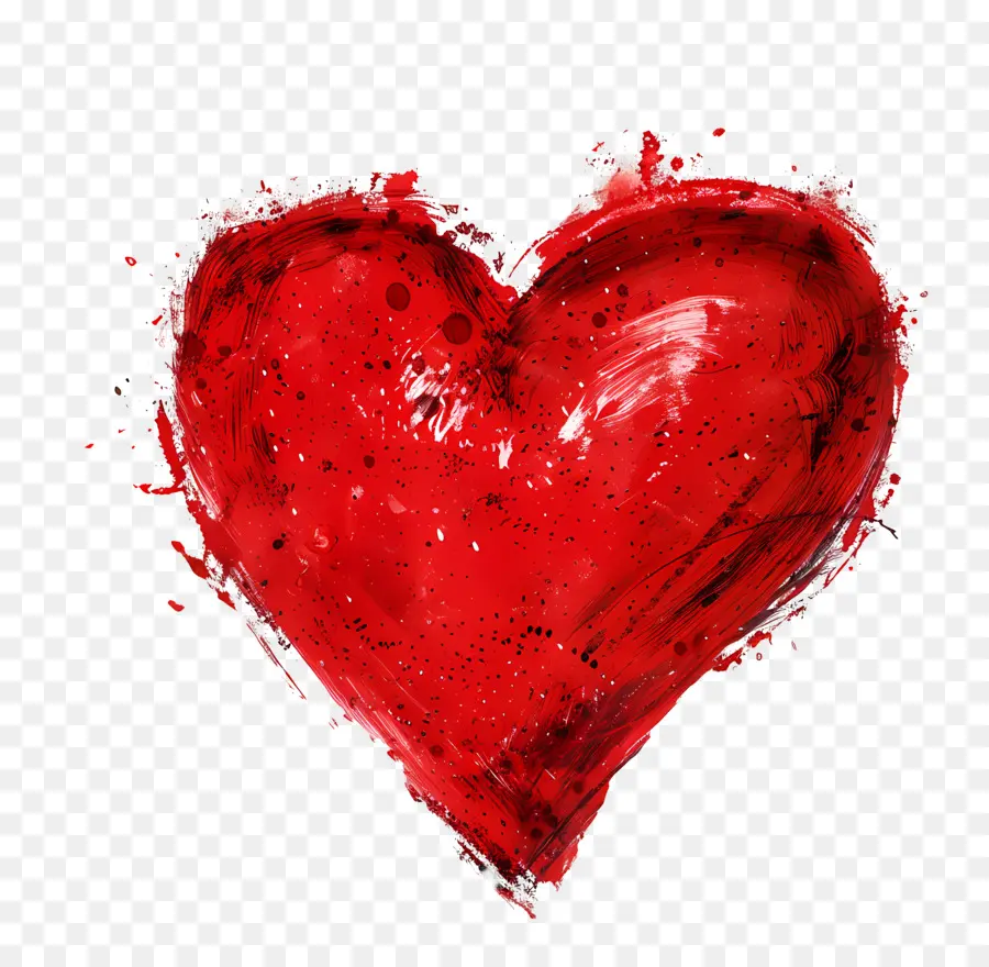 Corazón Rojo，Pintura A La Acuarela PNG