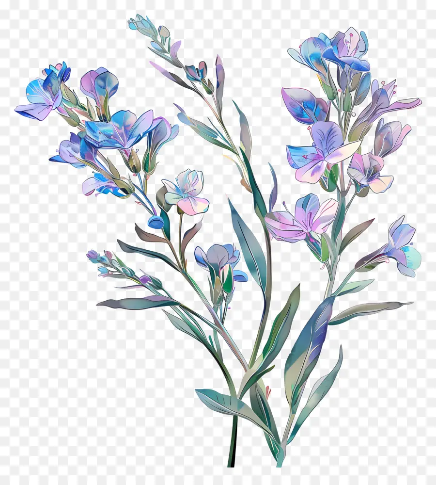 Flores Silvestres，Pintura A La Acuarela PNG