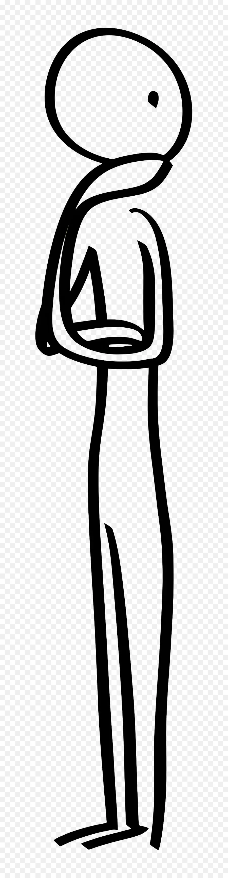 Pensamiento De Figura De Palo，Dibujo En Blanco Y Negro PNG