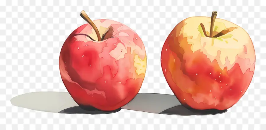 Las Manzanas，Pintura A La Acuarela PNG