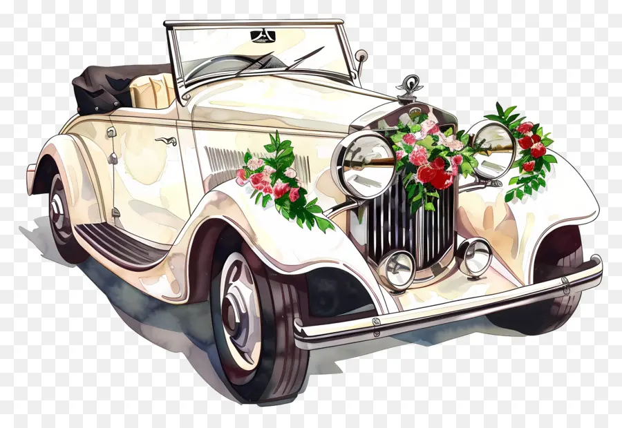 Coche De Boda，Coche Clásico PNG