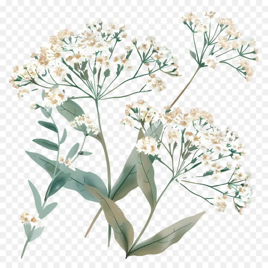 Yarrow，Flores Blancas PNG
