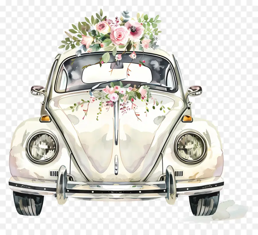 Coche De Boda，Escarabajo Volkswagen Vintage PNG