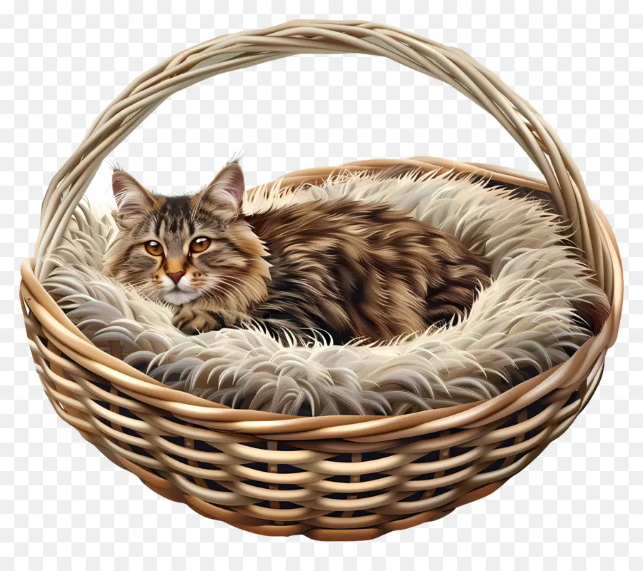 Cama Para Gatos，Gato En Cesta PNG