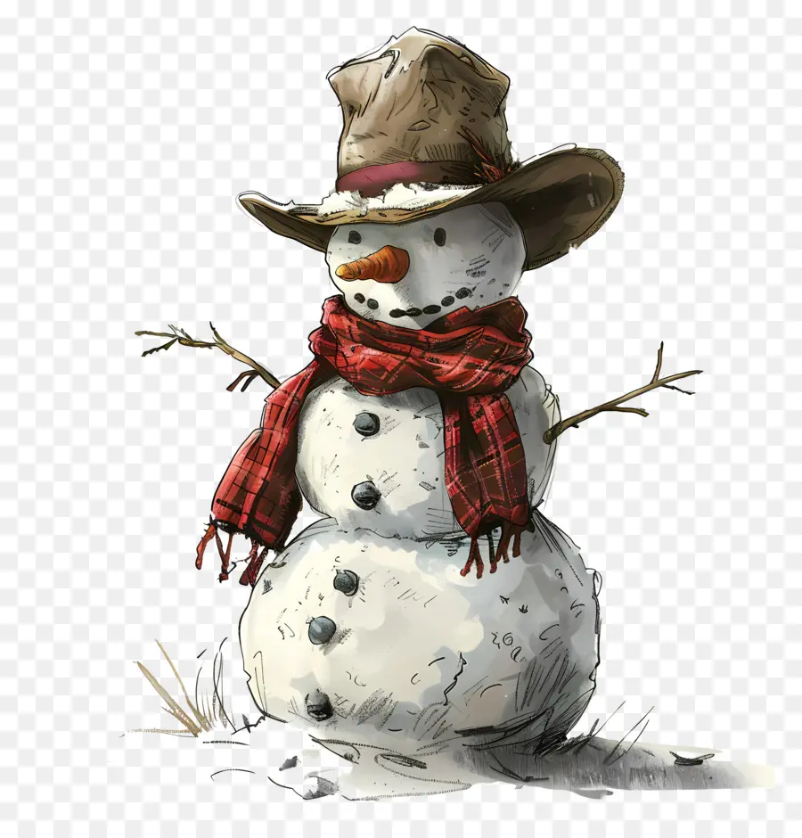 Muñeco De Nieve，Sombrero De Vaquero PNG