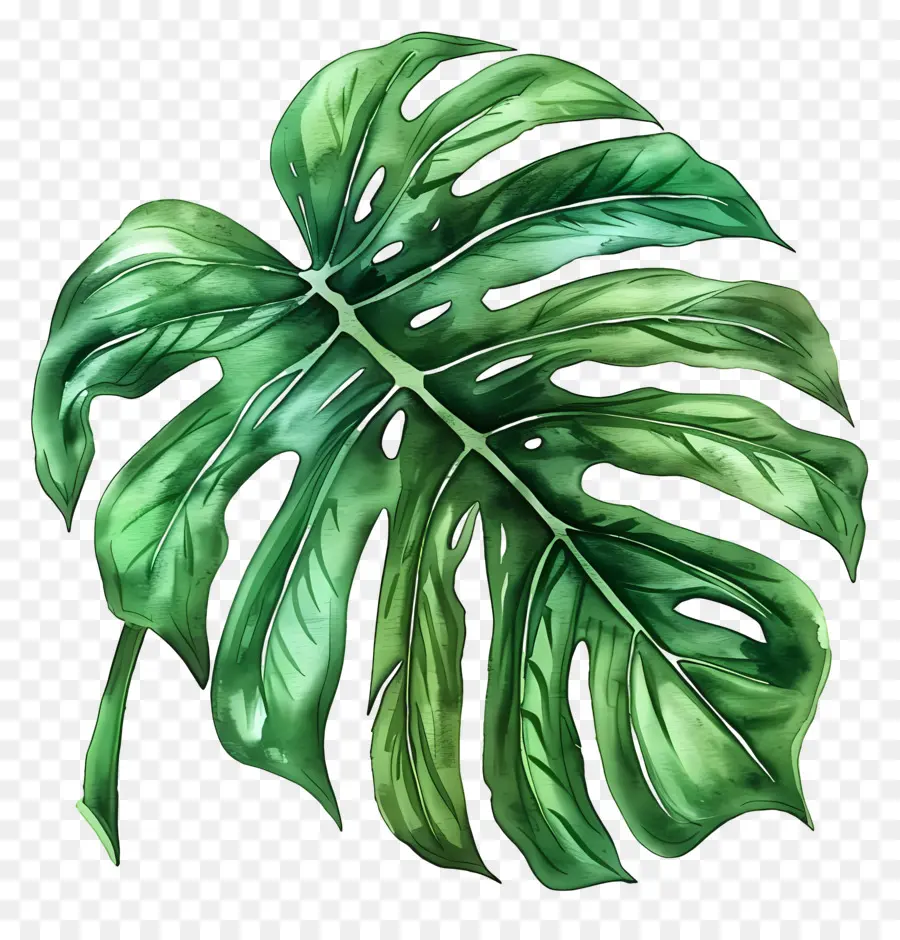 Acuarela De La Hoja，Monstera De La Hoja PNG