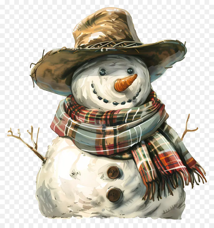 Muñeco De Nieve，Sombrero De Vaquero PNG