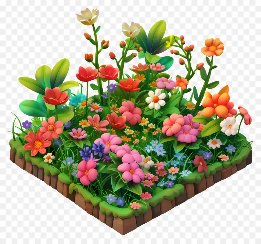 Caricatura De Jardín De Flores，Jardín De Flores PNG