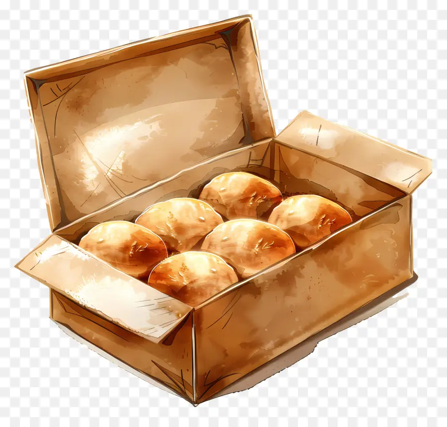 Caja Con Bollos，Pan PNG